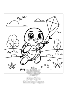 Printable Turtle coloring sheet for preschoolers