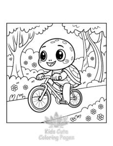 Turtle coloring page for girls, free to print