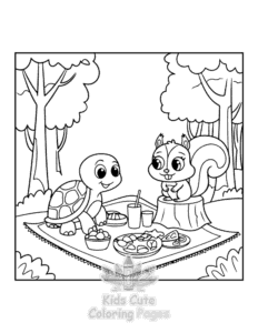 Turtle coloring page for boys, printable at home