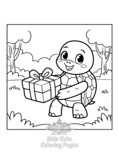 Simple Turtle coloring page for toddlers