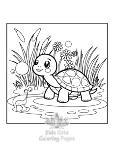 Free printable Turtle coloring page for kids