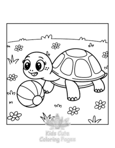 Simple Turtle coloring page for toddlers