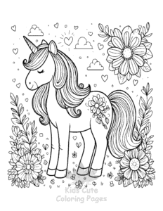 Unicorn coloring page for boys, printable at home