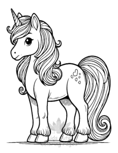Free printable Unicorn coloring page for kids