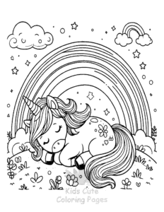 Free Unicorn coloring pages to print at home