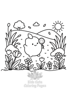 Easy Veggie Life coloring sheet for young children