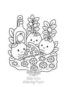 Simple Veggie Life coloring page for toddlers