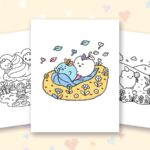 Veggie Life coloring pages: a crayon colored sample and free printable sheets