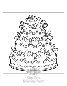 Free Wedding Cake coloring pages to print at home