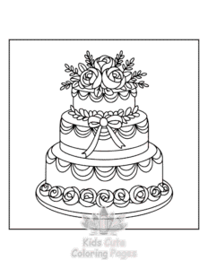 Wedding Cake coloring page for classroom activities