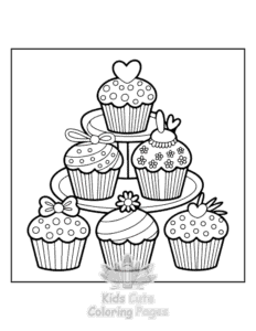 Easy Wedding Cake coloring sheet for young children