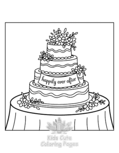 Wedding Cake coloring page for classroom activities