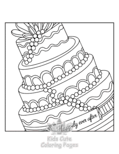 Wedding Cake coloring page for classroom activities
