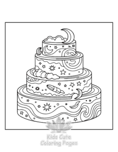 Free Wedding Cake coloring pages to print at home