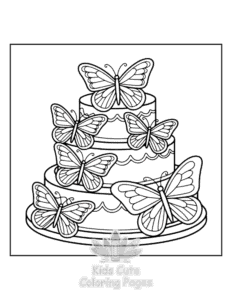 Wedding Cake coloring page for classroom activities