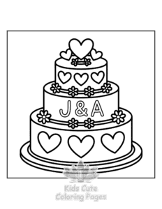 Wedding Cake coloring page for classroom activities