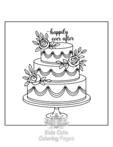 Wedding Cake coloring page for boys, printable at home