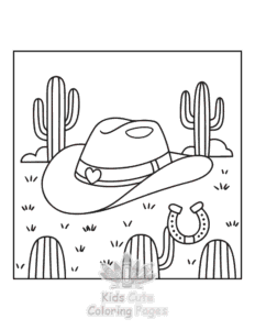 Wild West coloring page for classroom activities