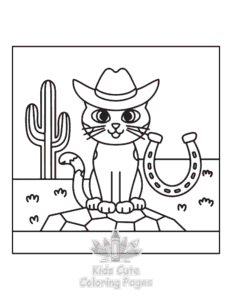 Easy Wild West coloring sheet for young children
