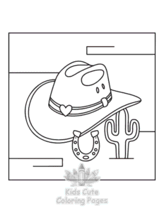 Wild West coloring page for girls, free to print