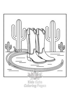 Easy Wild West coloring sheet for young children