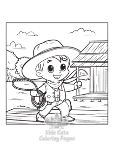Free printable Wild West coloring page for kids