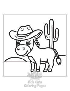 Printable Wild West coloring sheet for preschoolers