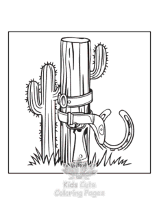 Free printable Wild West coloring page for kids