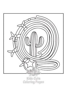 Wild West coloring page for boys, printable at home
