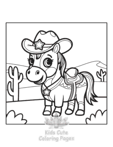 Easy Wild West coloring sheet for young children