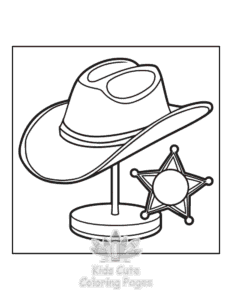 Printable Wild West coloring sheet for preschoolers