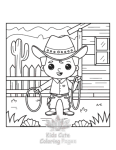 Free printable Wild West coloring page for kids