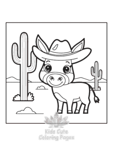 Printable Wild West coloring sheet for preschoolers