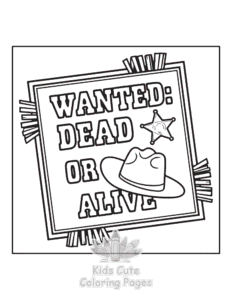 Easy Wild West coloring sheet for young children