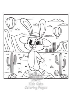 Printable Wild West coloring sheet for preschoolers