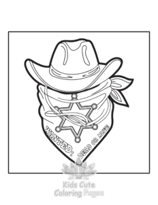 Wild West coloring page for classroom activities