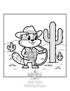 Wild West coloring page for classroom activities