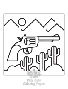 Easy Wild West coloring sheet for young children