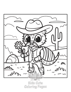 Printable Wild West coloring sheet for preschoolers