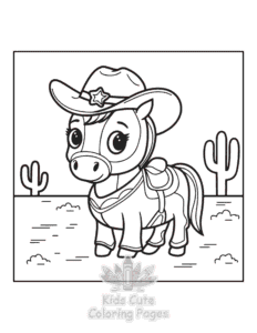 Wild West coloring page for classroom activities