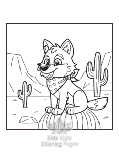 Wild West coloring page for boys, printable at home