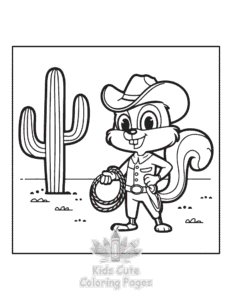 Printable Wild West coloring sheet for preschoolers
