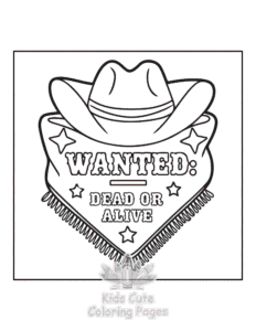 Wild West coloring page for classroom activities