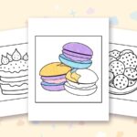 Winter coloring pages: a crayon colored sample and free printable sheets