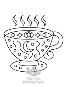 Easy Witchy Vibes coloring sheet for young children