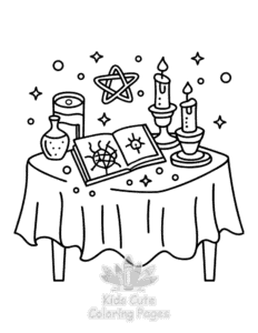 Easy Witchy Vibes coloring sheet for young children