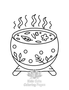 Easy Witchy Vibes coloring sheet for young children