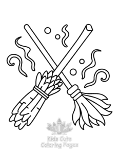 Simple Witchy Vibes coloring page for toddlers