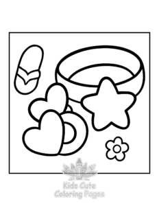 Simple Y2K Retro coloring page for toddlers