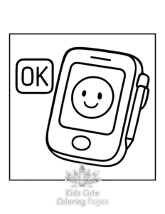 Y2K Retro coloring page for classroom activities